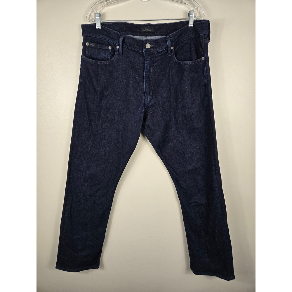 Polo Ralph Lauren Mens Dark Indigo Straight Leg Stretch Denim Jeans 36x32